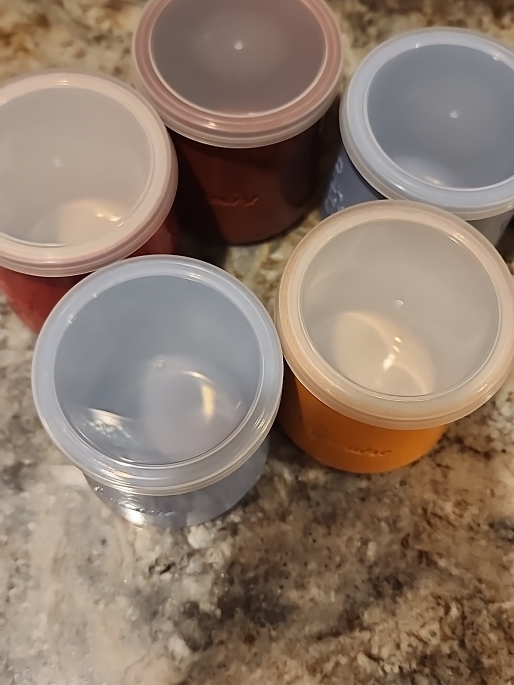 Lidded LA FERMIERE GLAZED TERRACOTTA YOGURT CUPS